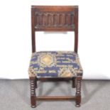 Oak side chair, 18th Century,