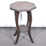 Carved beech occasional table, Chinese taste
