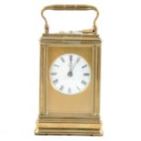 Brass carriage clock by Drocourt, gorge case