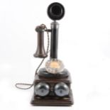 Vintage candlestick telephone, GPO 150, with bell box.