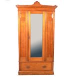 Edwardian walnut wardrobe,