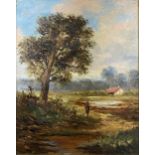 English School - Landscape with a figure