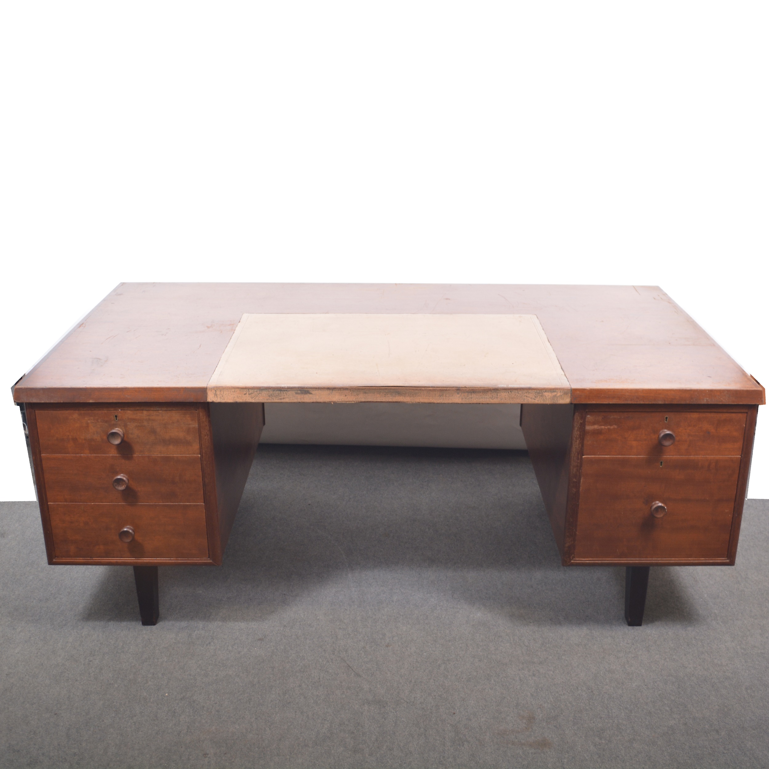 Gordon Russell Workshops, a mahogany pedestal desk, dated 1963 for Military of Defence