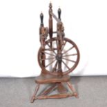 Old beech spinning wheel,