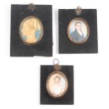 Three portrait miniatures including a follower of Buck.