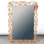 Bevelled edge rectangular mirror with gilt frame