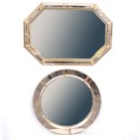 Two contemporary wall mirrors.