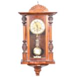 19th Century Vienna type walnut wall clock,