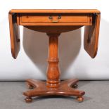 Modern pine drop-leaf kitchen table.