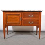 Victorian inlaid mahogany washstand,