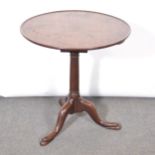 19th Century mahogany tripod table,