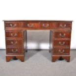 Reproduction mahogany finish desk and sideboard