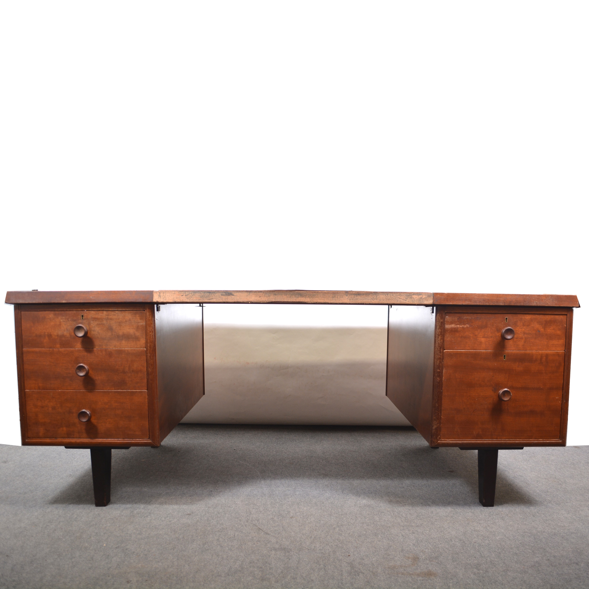 Gordon Russell Workshops, a mahogany pedestal desk, dated 1963 for Military of Defence - Image 2 of 2