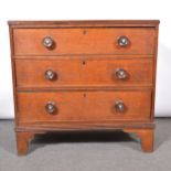 Small Victorian oak chest of drawers,