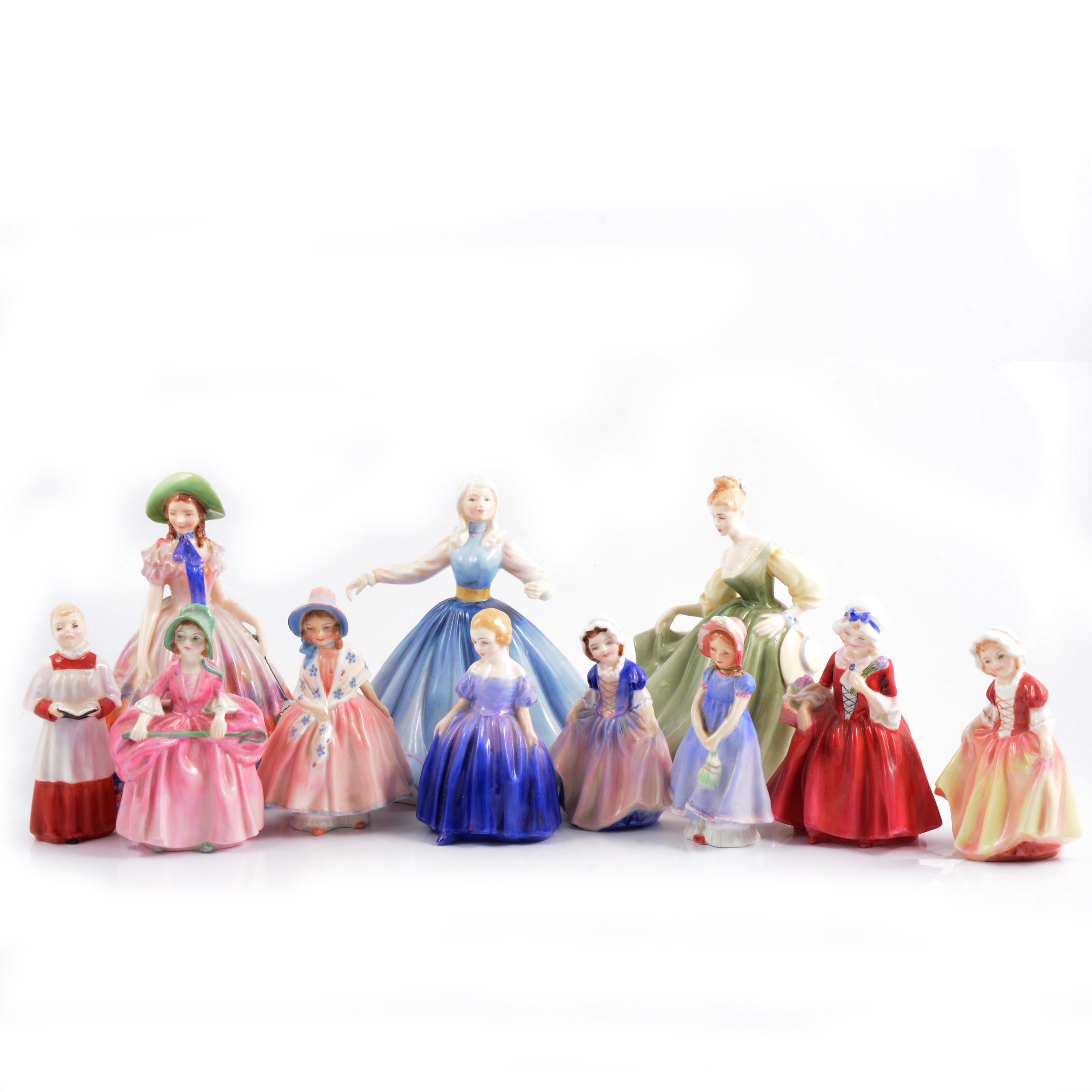 Small collection of eleven Royal Doulton figures