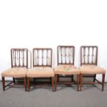 Matched set of four George IV mahogany dining chairs,
