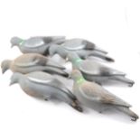 Six David Nickerson plastic Pigeon decoys