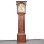 Georgian oak and mahogany longcase clock,