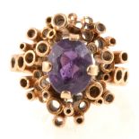 Contemporary amethyst dress ring.