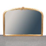 Modern gilt framed overmantel mirror,