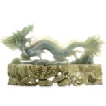 Carved nephrite jade dragon sculpture