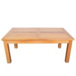 Modern light oak kitchen table and six chairs,