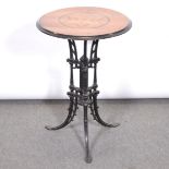 Victorian cast iron and walnut occasional table