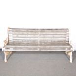 Coalbrookdale type cast iron garden bench,