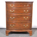 Small oak bowfront chest of drawers,