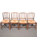 Set of five 19th Century oak dining chairs,