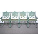 Painted aluminum six-piece patio set,