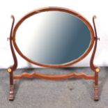 Edwardian mahogany toilet mirror.