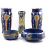 Royal Doulton and Doulton Lambeth vases and bowls.