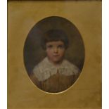 English School, 19th century, an oval head and shoulders portrait of a child