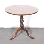 George III style mahogany tripod table,