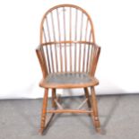 Ash Windsor chair, adapted as a rocking chair.