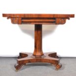 William IV rosewood card table,