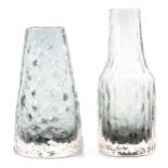 Two Textured Glass series vases by Geoffrey Baxter for Whitefriars