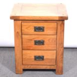 Contemporary oak small chest of drawers