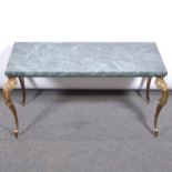 Coffee table with marble top,