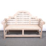 Teak garden bench, Lutyens design