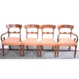 Set of eight William IV mahogany dining chairs