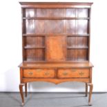 George III oak and mahogany dresser,