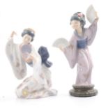 Lladro figures 'Madame Butterfly' and 'Mirror Mirror'.