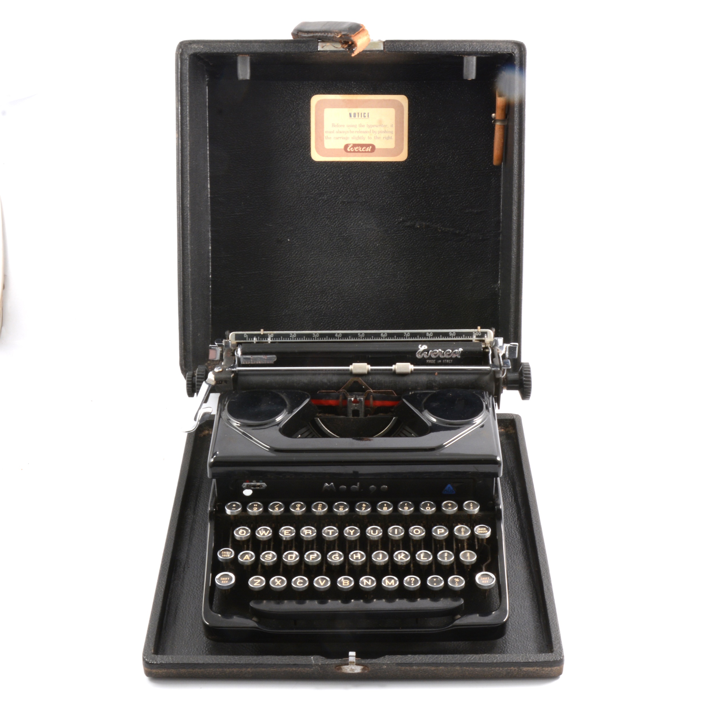 Everest "Mod. 90" portable typewriter.