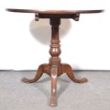 19th Century oak tripod table,