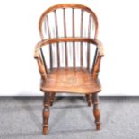 Victorian elm and ash child's Windsor chair,