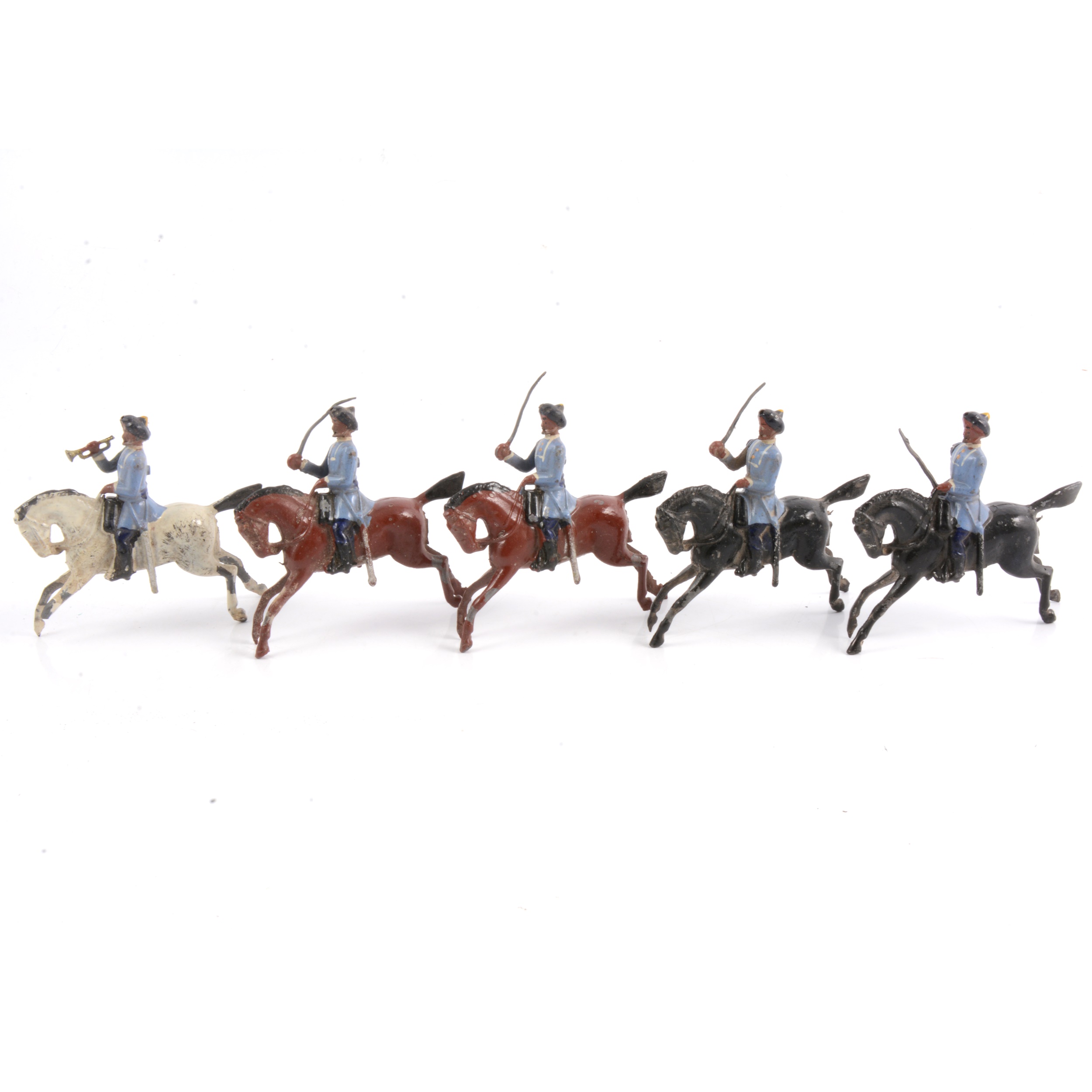 Britains lead-painted figures, 3rd Madras Light Cavalry with Trumpeter set no.45 - Image 3 of 3