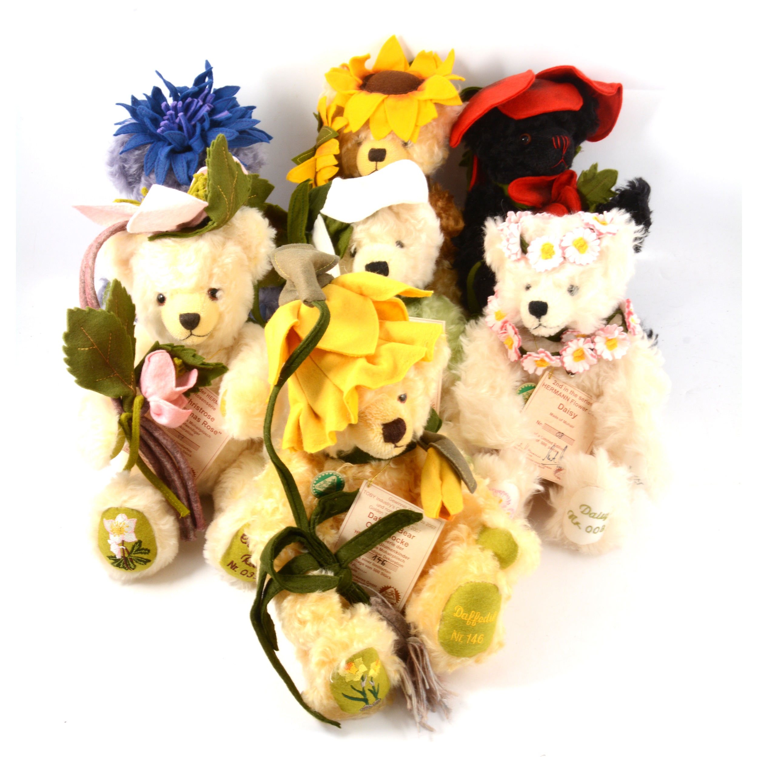 Hermann-Spielwaren Flower series mohair teddy bears, fifteen. - Image 3 of 3