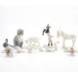 Quantity of Continental porcelain animal figures, including Rosenthal, B&G, etc